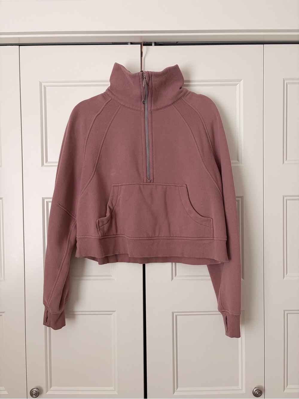 lululemon athletica Cropped Half-Zip Funnel Neck Sweatshirt - Mauve